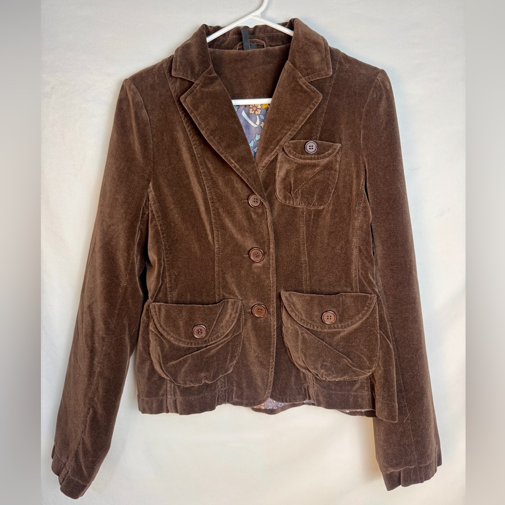 Classic Brown Velvet Women's Blazer
